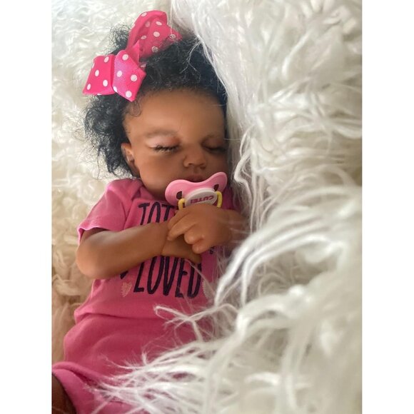 Reborn Baby Dolls Black Girl-20 Inch Realistic Newborn Baby Doll - Picture 5 of 8